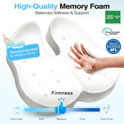 POOTACK Seat Cushions, Comfort Memory Foam Office Chair Cushion, Supportive Desk Chair Cushions Seat Pad for Office Chair/Car Seat/Gaming