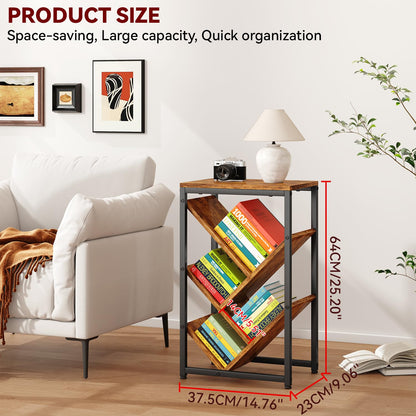 IBUYKE 5 Tier Tree Bookshelf,Small Desktop Bookshelf,Brown TBC003H