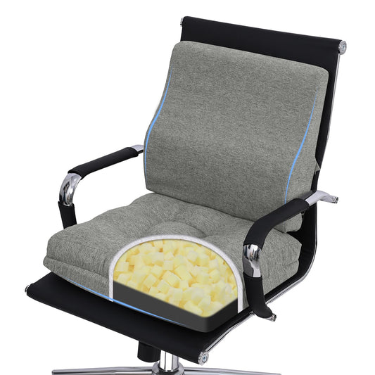 TANYOO Seat Cushion & Lumbar Support Pillow Set for Office Chair Recliner Couch, Dual-Layer Patent Design Memory Foam Office Chair Cushion &