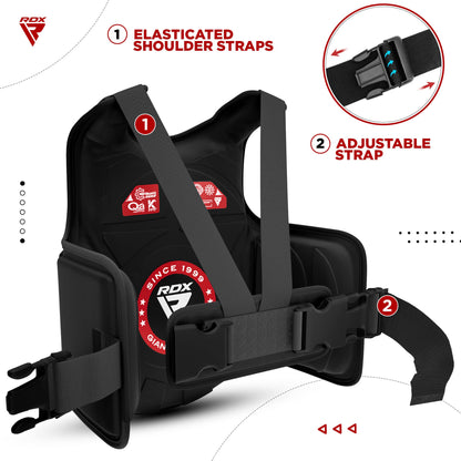 RDX Chest Guard, MMA Kickboxing Muay Thai Boxing Body Protector, Sparring Training Heavy Punching, KARA Adjustable Strike Shield, Martial Arts Upper