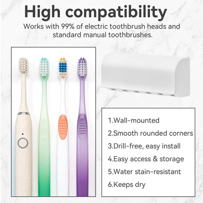 Electric Toothbrush Holder Wall Mounted, 3PCS Wall Mounted Toothbrush Holde