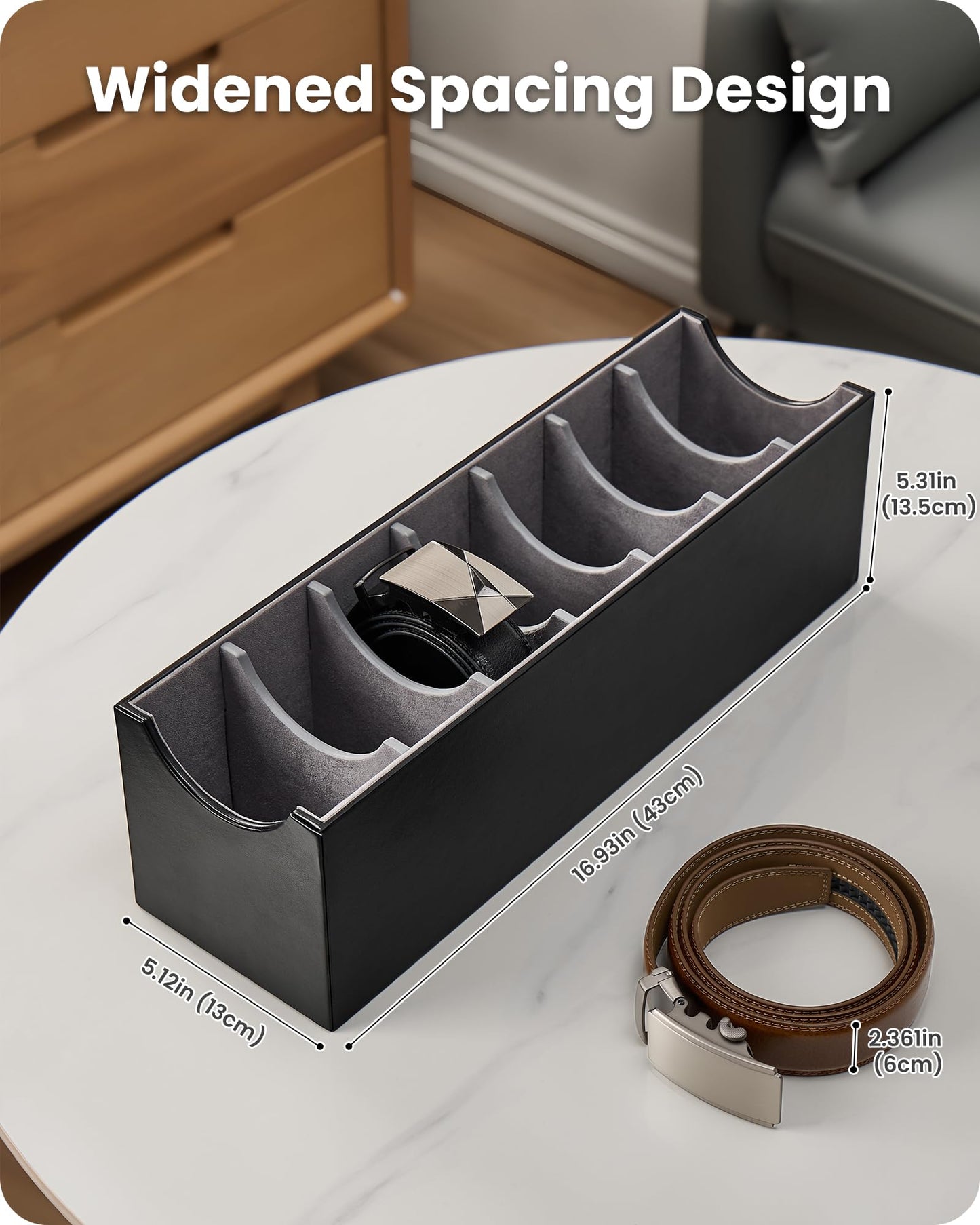 Lolalet Belt Organizer for Closet, Belt Box & Storage Drawer -Black