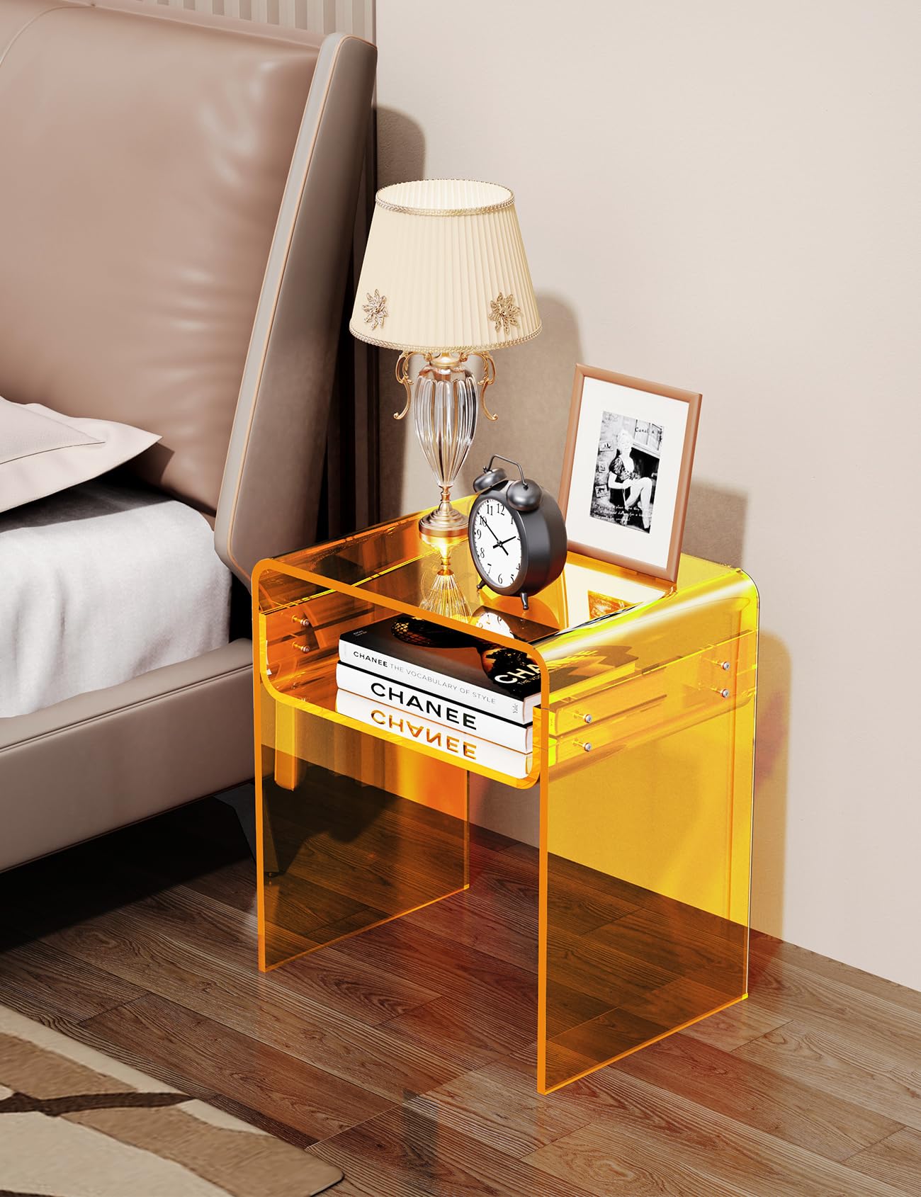 solaround Acrylic Side Table, Yellow