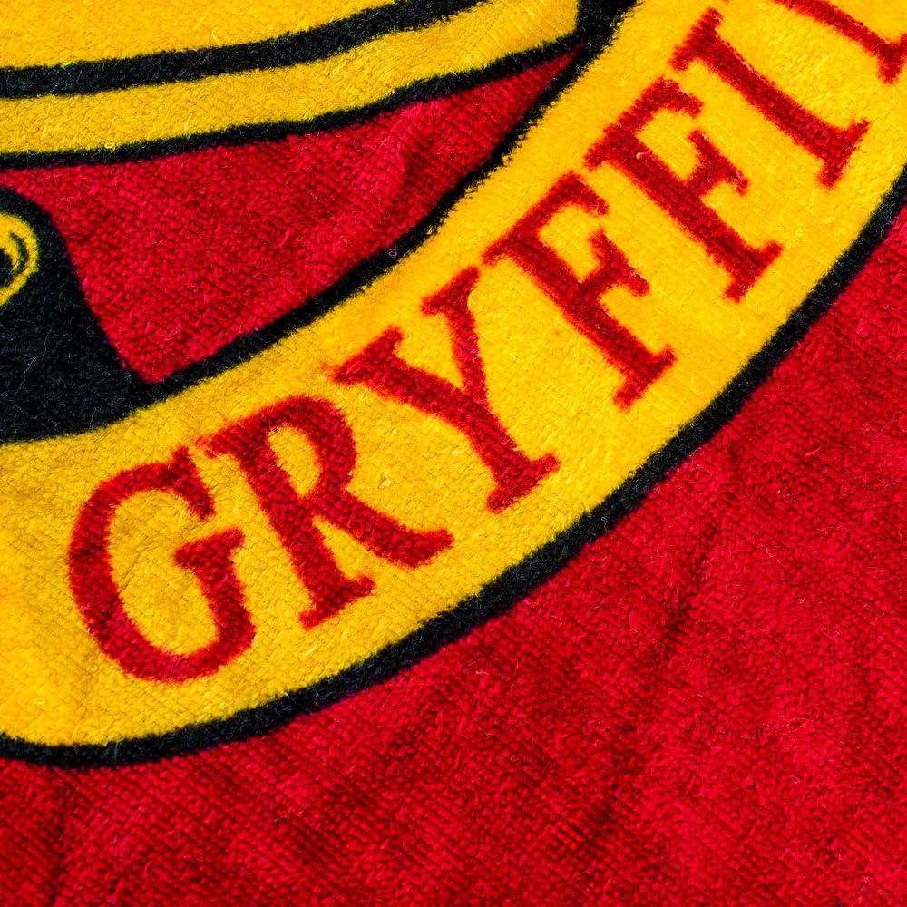 Harry Potter Towel - Gryffindor Quidditch House Crest Design - Red Gold Potter 07 - Beach Bath - HP Gifts for Kids Adults Men Women
