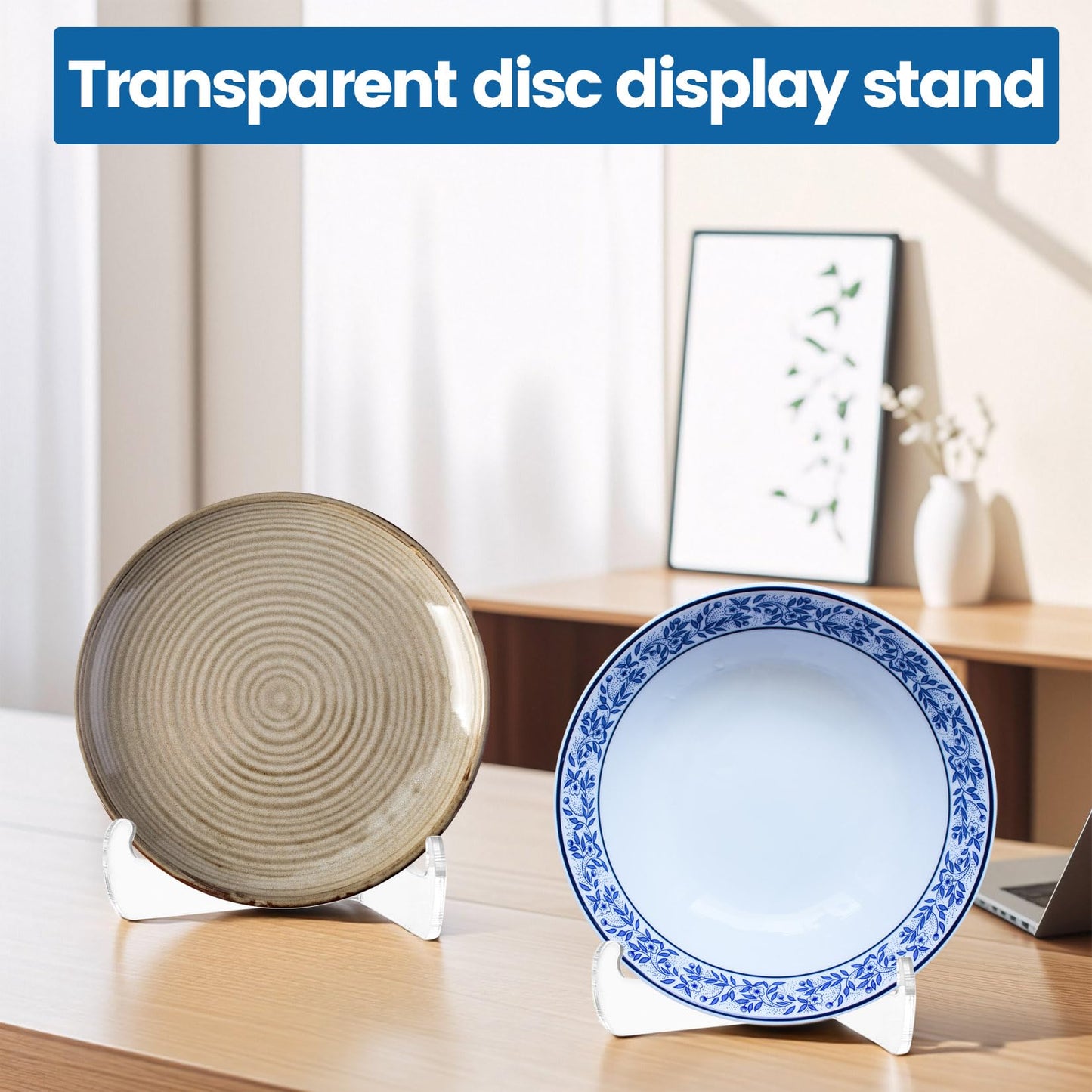 JJWUYUE Acrylic Plate Stand, Transparent, 8 x 7.5 x 6.5 cm, for Trading Cards, Coins, Business Cards, etc.