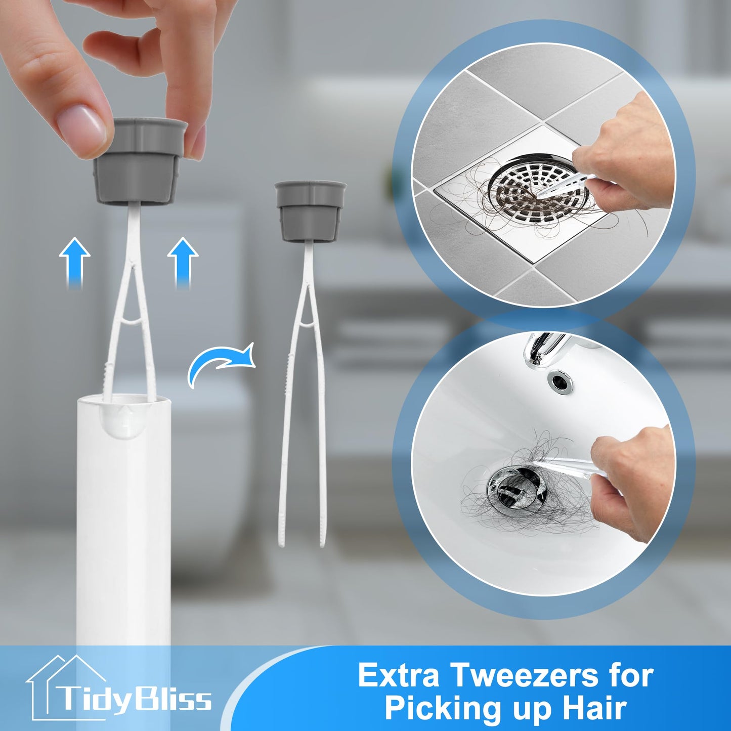 TidyBliss Silicone Toilet Brush and Holder Set, Wall-Mounted Compact Rubber Bathroom Bowl Cleaning Kit with Tweezers for RV Camper Bathtub Sink Wash