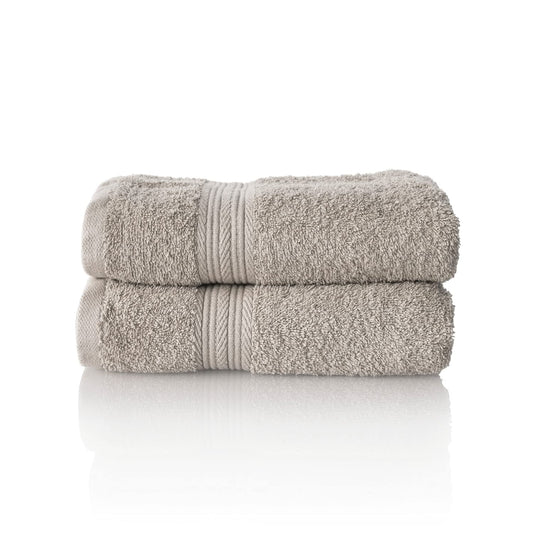 ALCLEAR set of terry hand towels, range of soft and highly absorbent towels, OEKOTEX 100 certified, 5 colours & 5 sizes, colour: PLATINUM GREY, 2 x