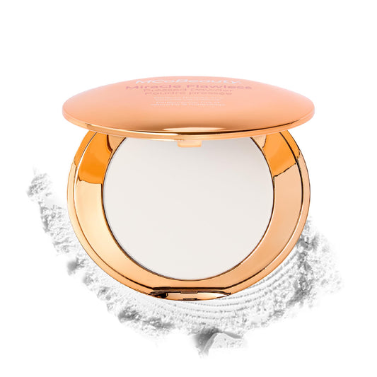 MCoBeauty - Miracle Flawless Pressed Powder - Translucent - Compact Powder with Rose Flower Extract and Sweet Almond Oil - Helps Finish and Refine the