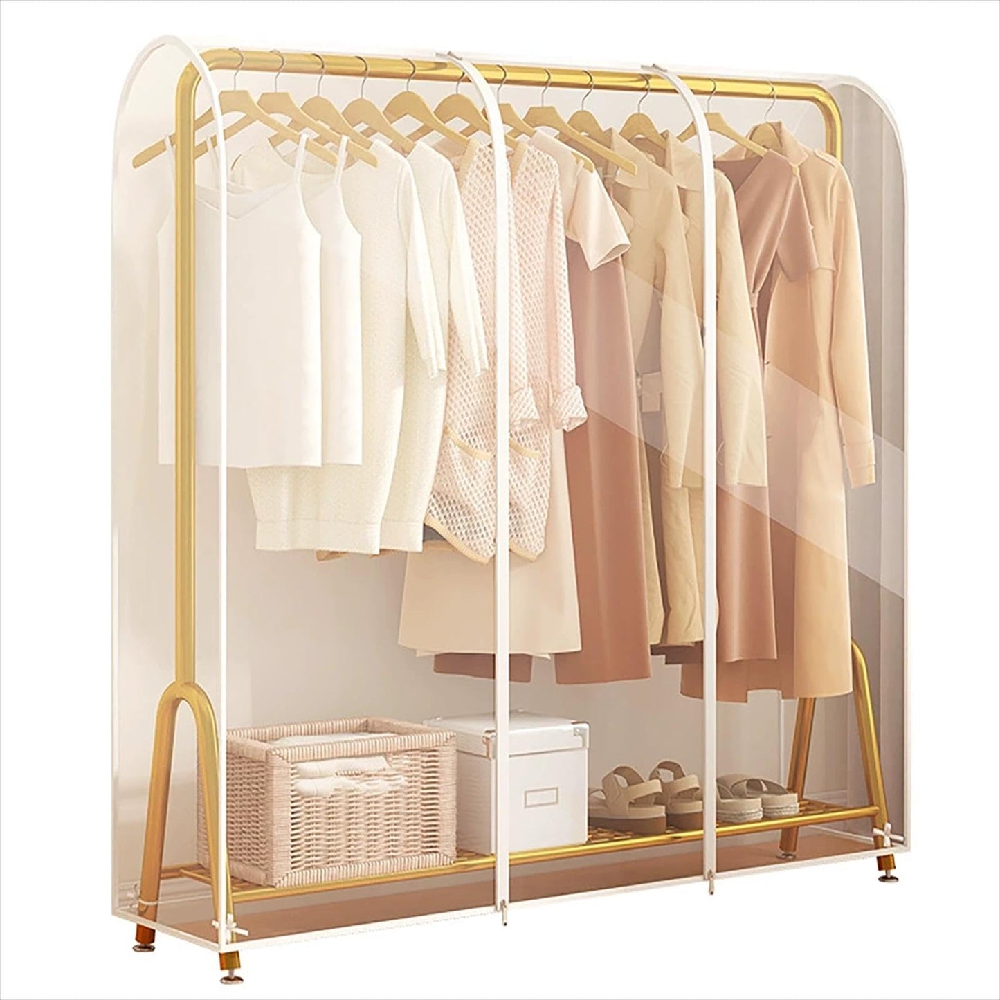 XIANTIAN 5ft Transparent Clothes Rail Cover Strong Zipped Hanging Coat Large Protective Garment Cover