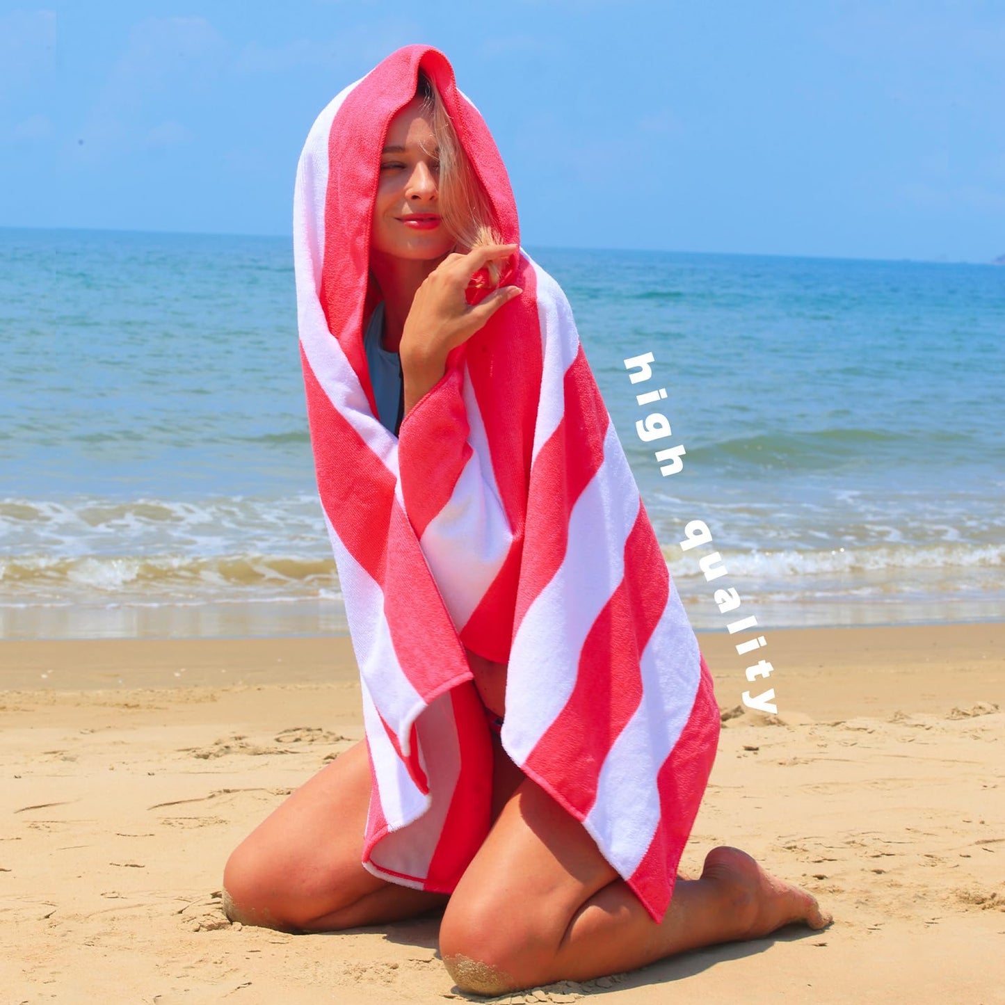 Exclusivo Mezcla 4-Pack Large Microfiber Beach Towels Set, 152x76 cm