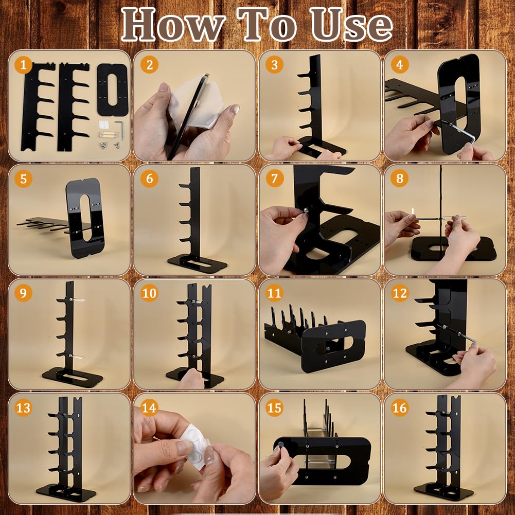 UNICRAFTALE 1 Set 5-Tier Acrylic Knife Display Stand Pocket Knife Holder for EDC
