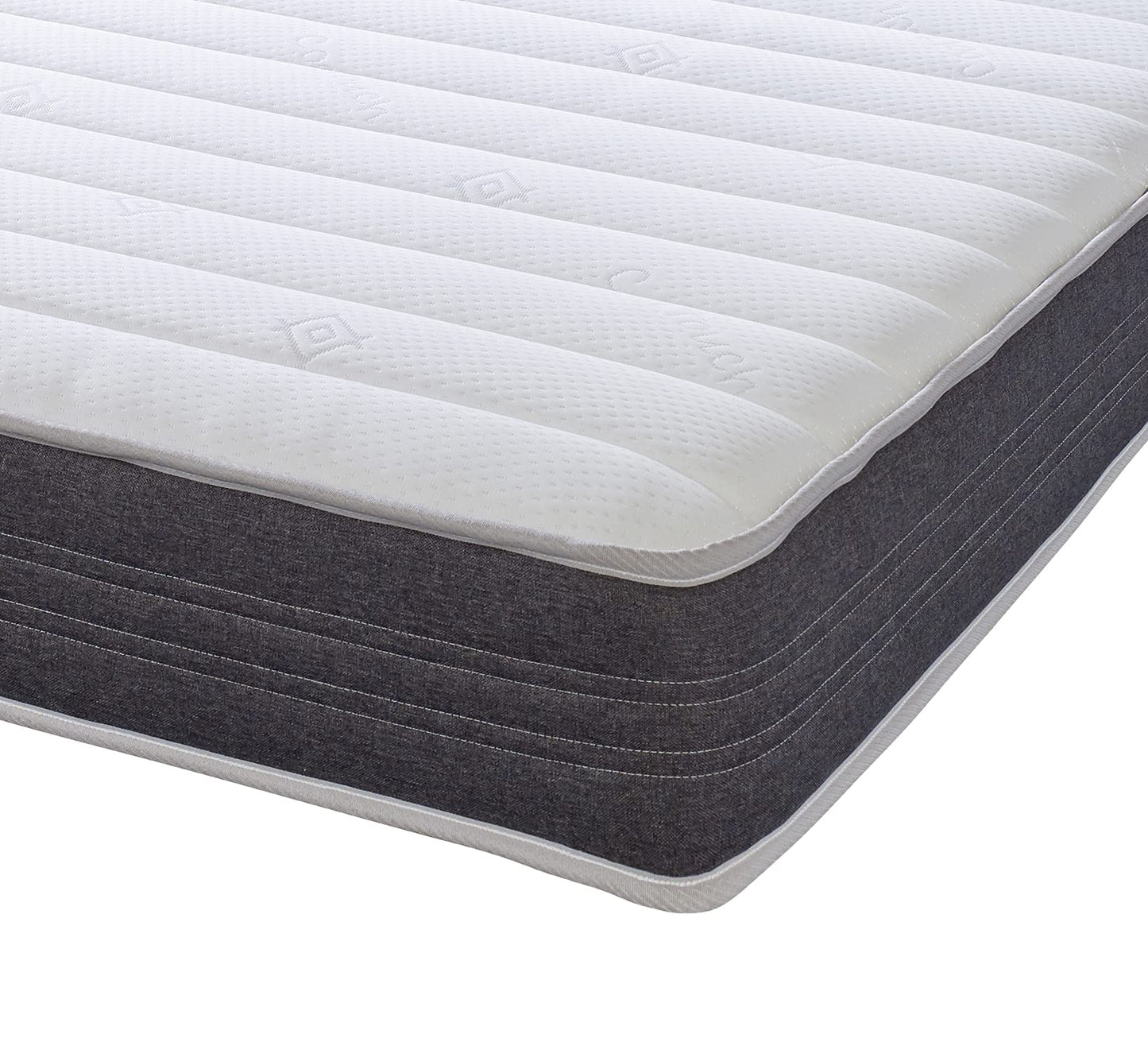 Extreme Comfort Sirocco Airflow Grey 18cms Deep Hybrid Spring & Memory Fibre Mattress, 2ft6 Small Shorty Single (2ft6 x 5ft9, 75cm x 175cm)