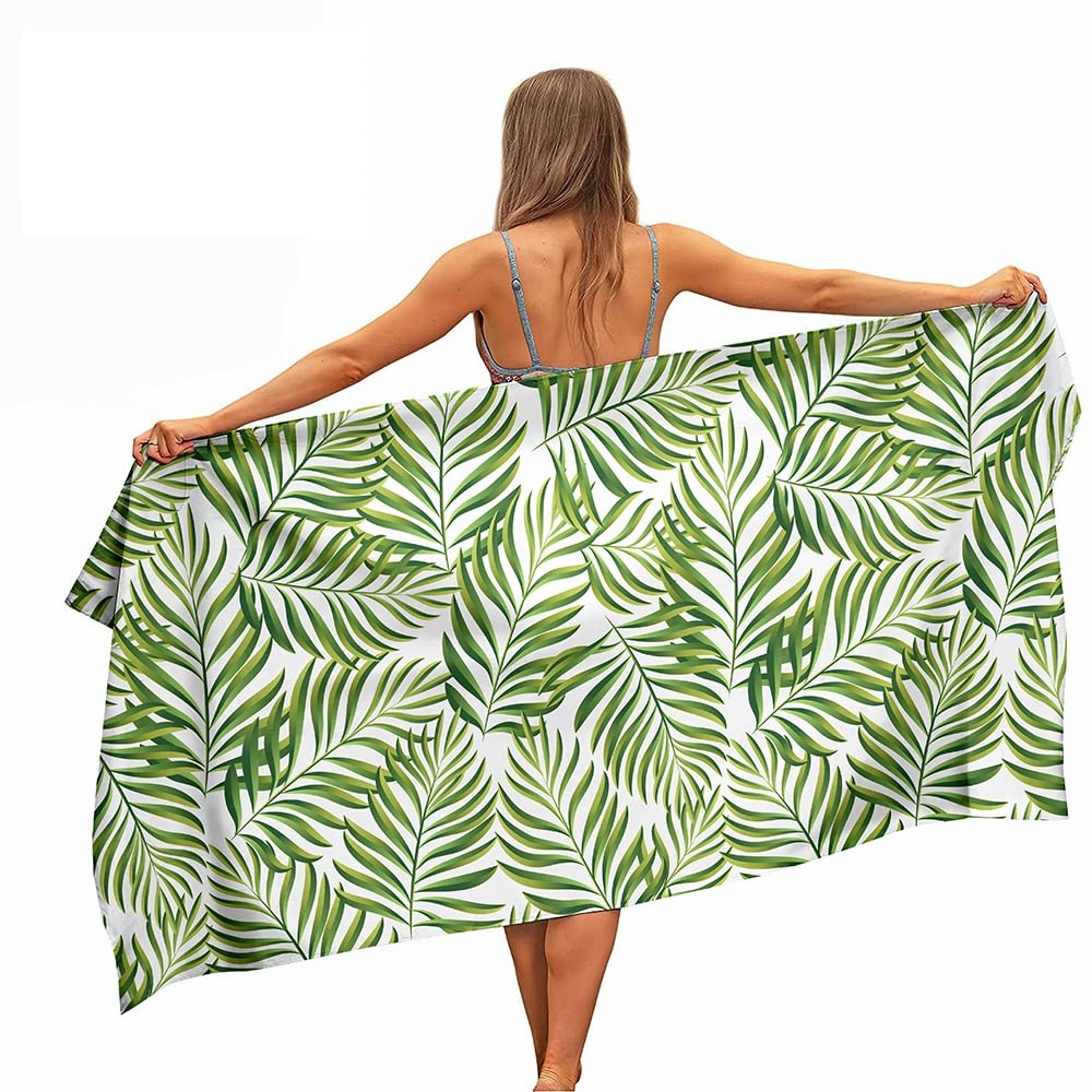 Ulticool Microfibre Towel - Rainforest Natural Green - 160 x 80 cm - Lightweight Travel Towel Quick Drying Bath Towel Beach Towel Sauna Towel