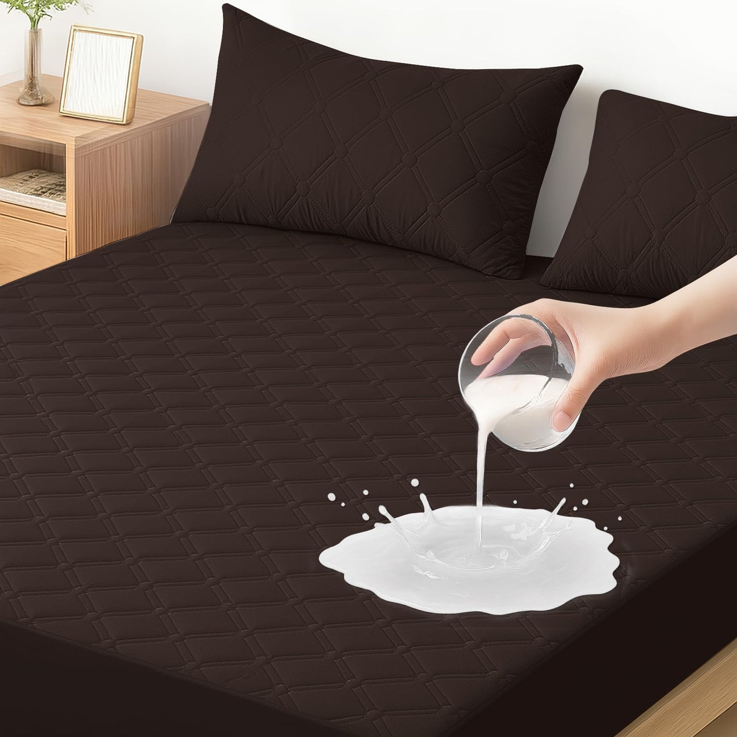 Ystyle Fitted Sheet 90 x 200 cm, Microfibre, Fitted Sheet - Mattress Height up to 30 cm, Curry Dark