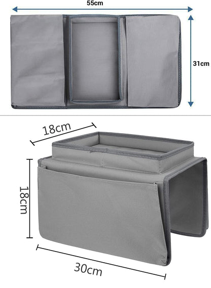 Sofa Candy Organizer with Tray Sofa Armrest Organizer with Cup Holder Couch Armchair TV Remote Caddy Sofa Storage Bag for Phone Tablet Book Magazines