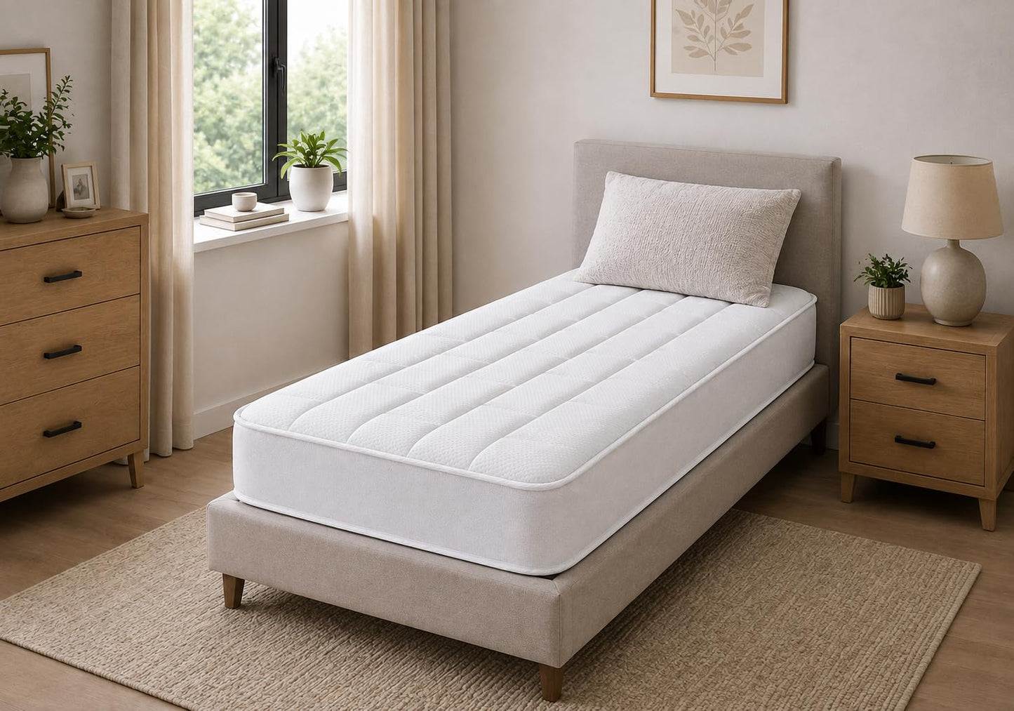 Starlight Beds White Tile Shorty Mattress - 75x175x18cm