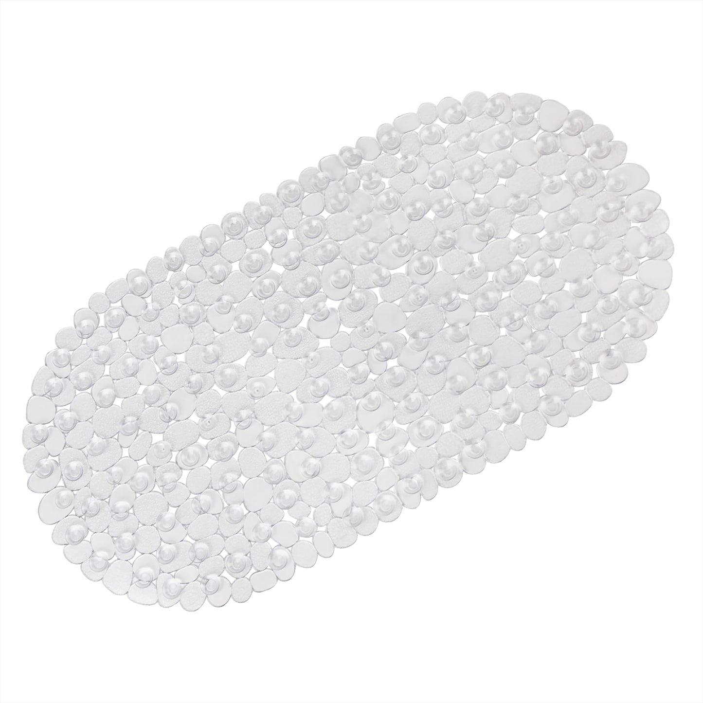 WELTRXE Non Slip Bath Mats for Inside Bath, 69 x 36 cm Clear Pebble Bath Mat Non Slip Anti Mould, Anti Slip Shower Mat