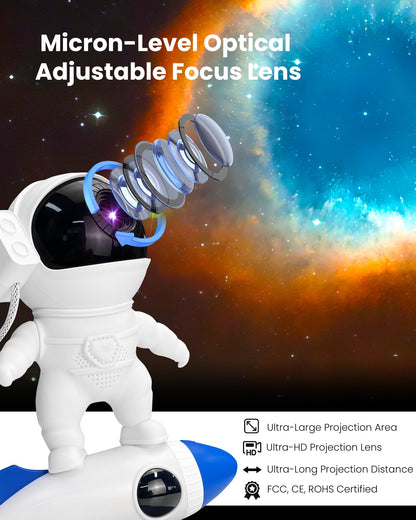 MERTTURM Astronaut Galaxy Planetarium Projector, Star Starry Sky Light Projector with HD 13 Film Discs/Timer Rocket Night Light/360Adjustable Focus