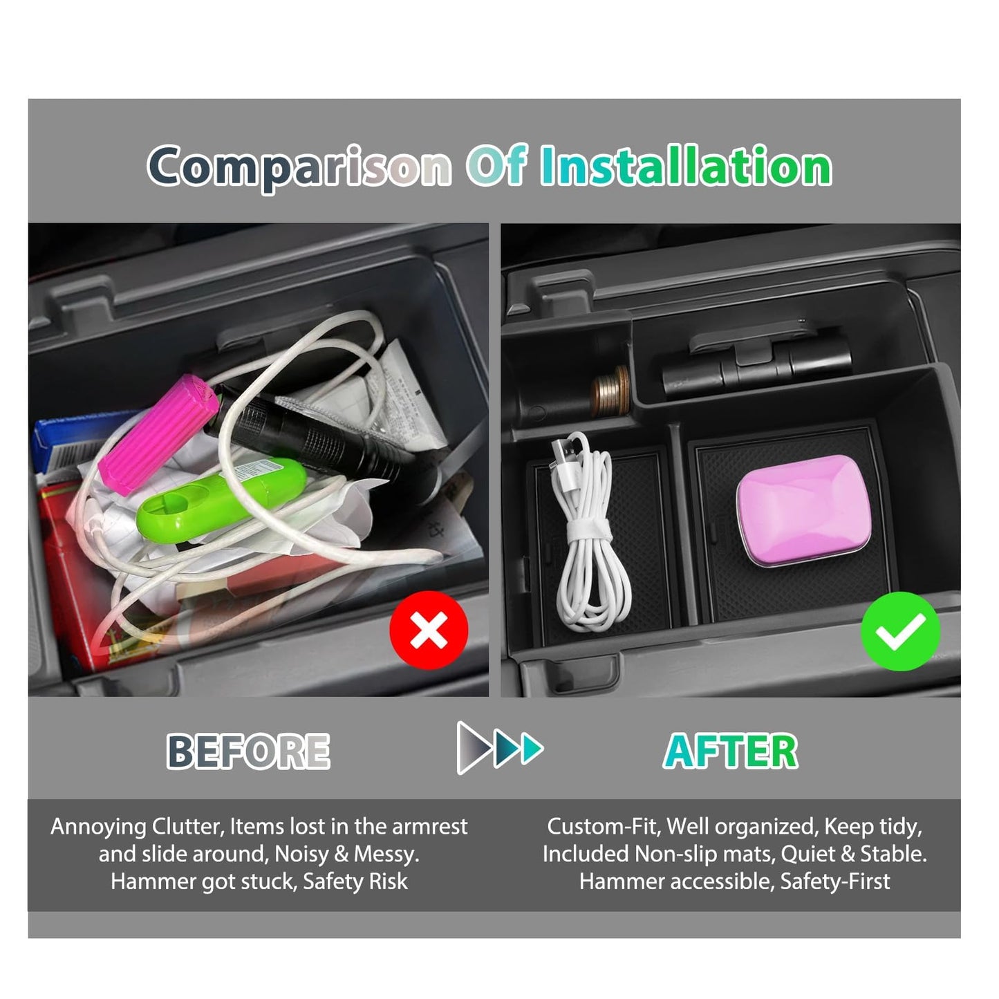 2-Piece GAFAT Compatible with BYD Seal U DM-i EV 2024 2025 2026 Centre Console Storage Box Set