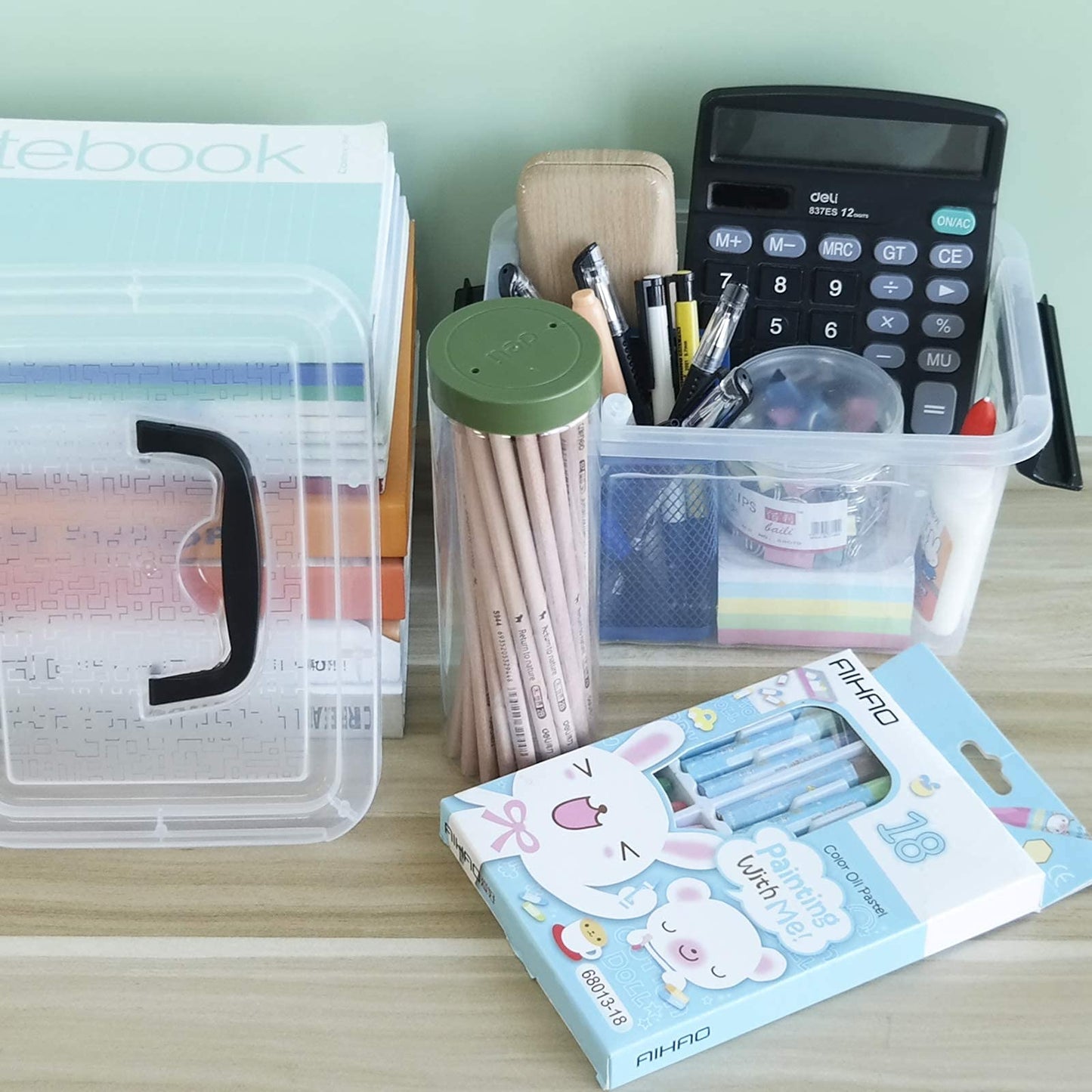 Sosody 3.5 L Small Lidded Storage Latch Box, Clear Plastic Storage Box, 6 Packs
