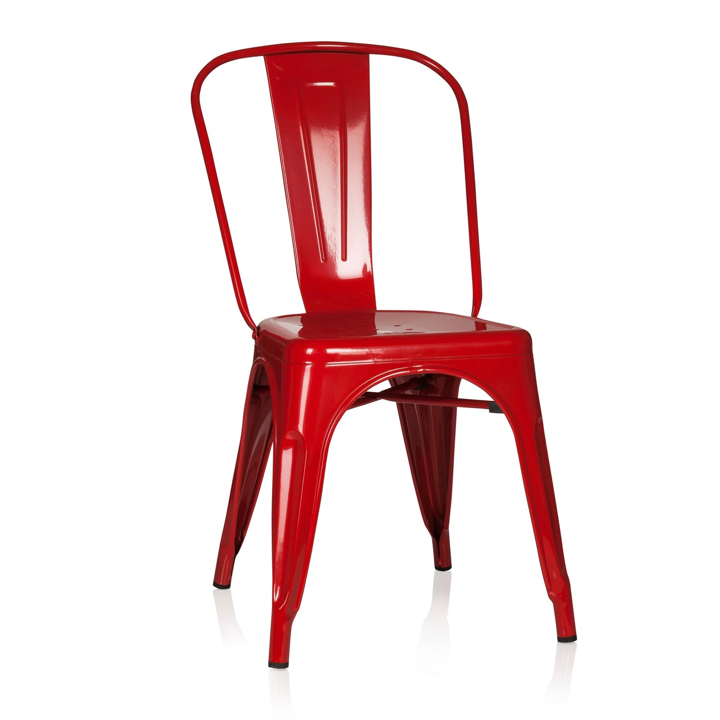 hjh OFFICE Vantaggio Comfort 645021 Bistro Chair Metal Red Industrial Design Stackable