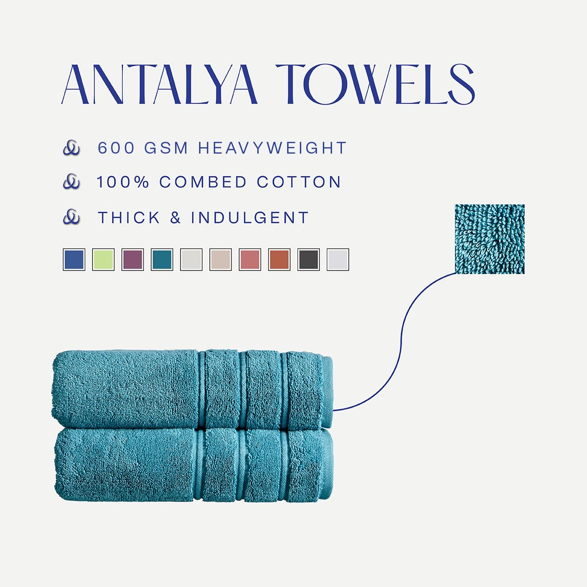 Christy Antalya Bath Sheets Set | 6 Piece | 100% Turkish Cotton | 600GSM | Soft Plush Luxury Towel Set | 2 Bath Sheets 2 Hand Towels 2 Face Cloths