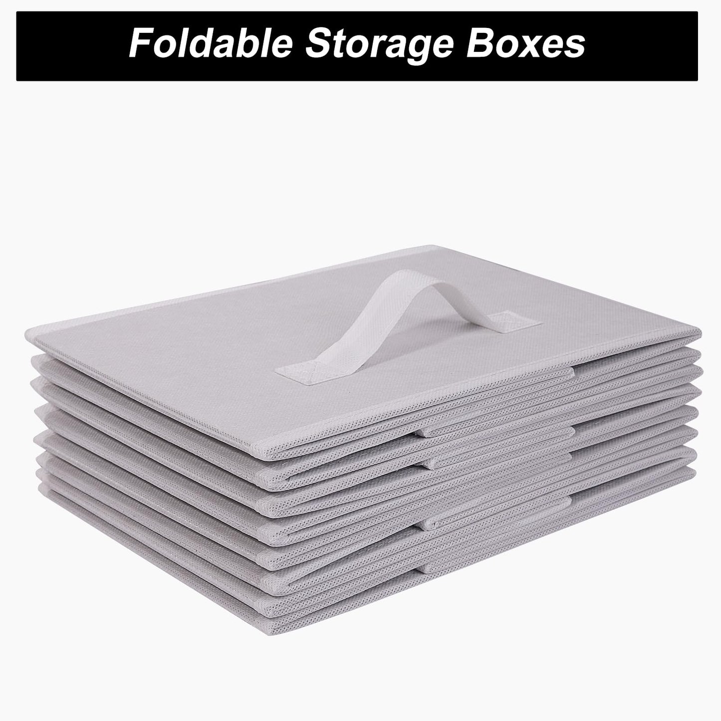 JAKAGO Foldable Wardrobe Fabric Storage Boxes 4 Pack, 39 x 29 x 20 cm