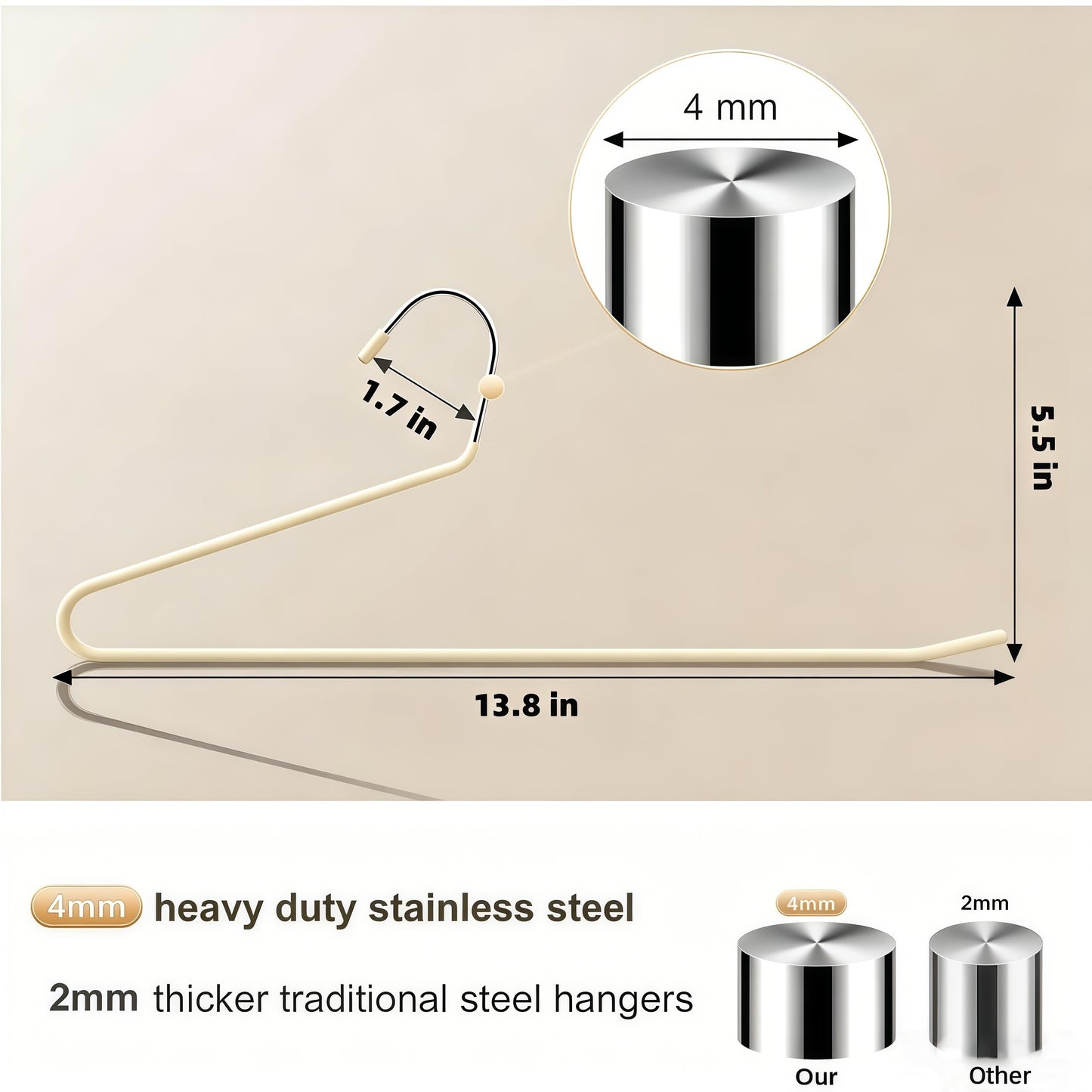 Trousers Hangers, 10 Pack Jeans Hangers for Women Men, Non-Slip Open Ended Metal Pants Hangers for Wardrobe & Clothes Rail