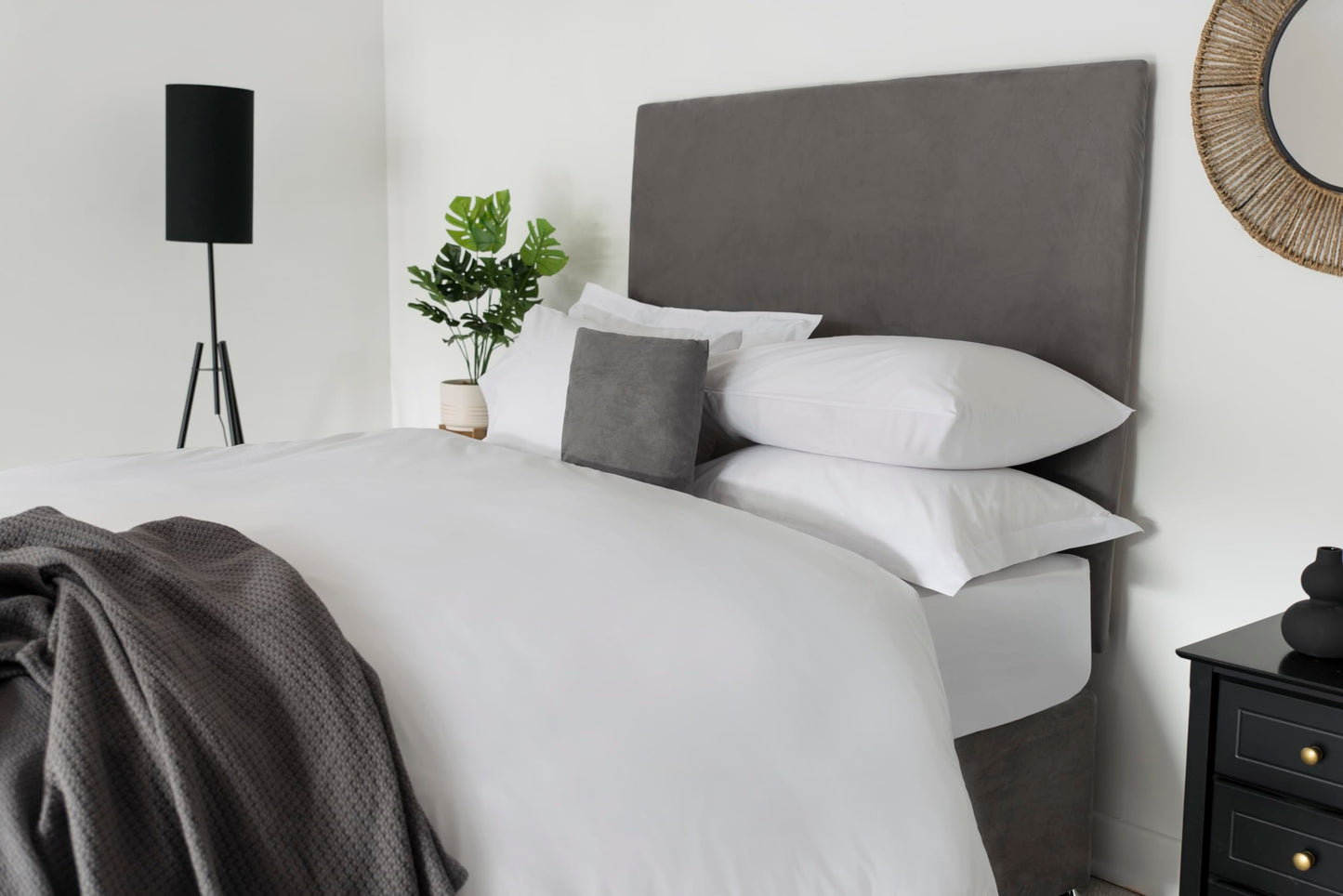 Belledorm Headboard Wrap (Charcoal, Double)