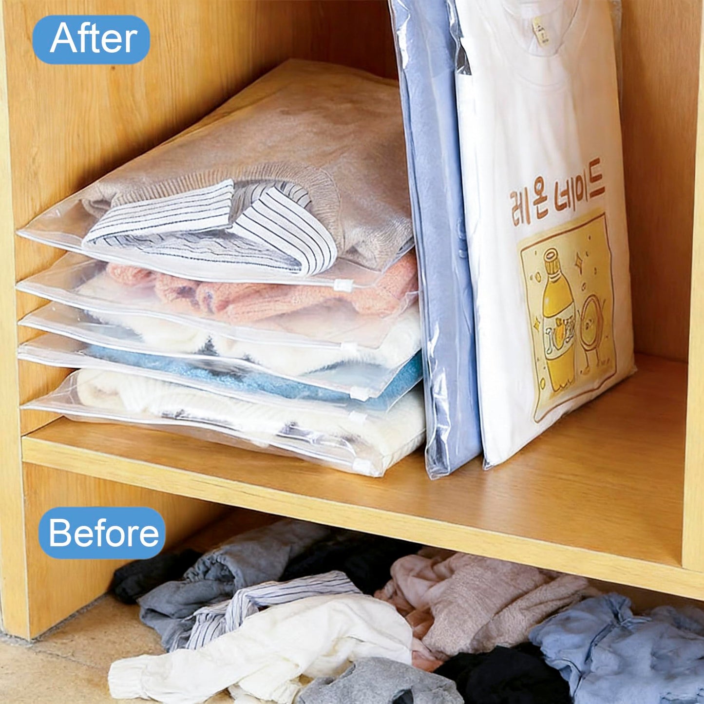 QISF 20 Pcs Large ZipLock Bags for Clothes, 40x30cm Plastic Travel Bags, Reusable Waterproof Hospital Bag Organiser Pouches for Clothes Shoes