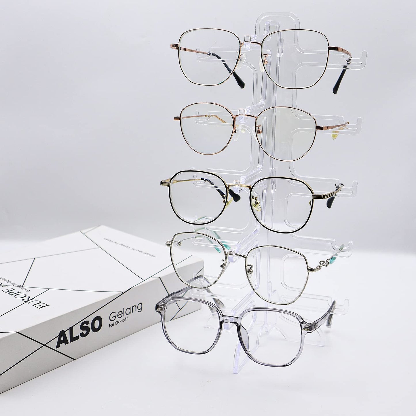 INNAL 2 Pieces Sunglass Display Acrylic Sunglasses Shelf