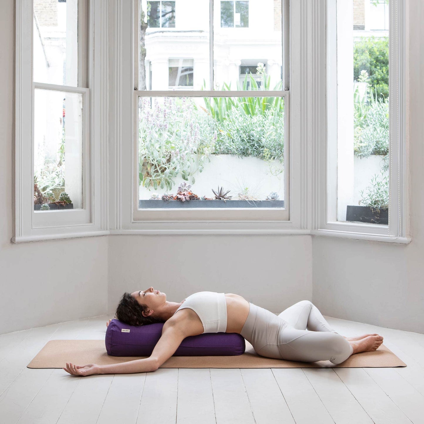 basaho Yoga Bolster | Organic Cotton | Buckwheat Hulls | Removable Washable Cover (Mango)
