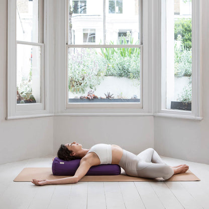 basaho Yoga Bolster | Organic Cotton | Buckwheat Hulls | Removable Washable Cover (Mango)