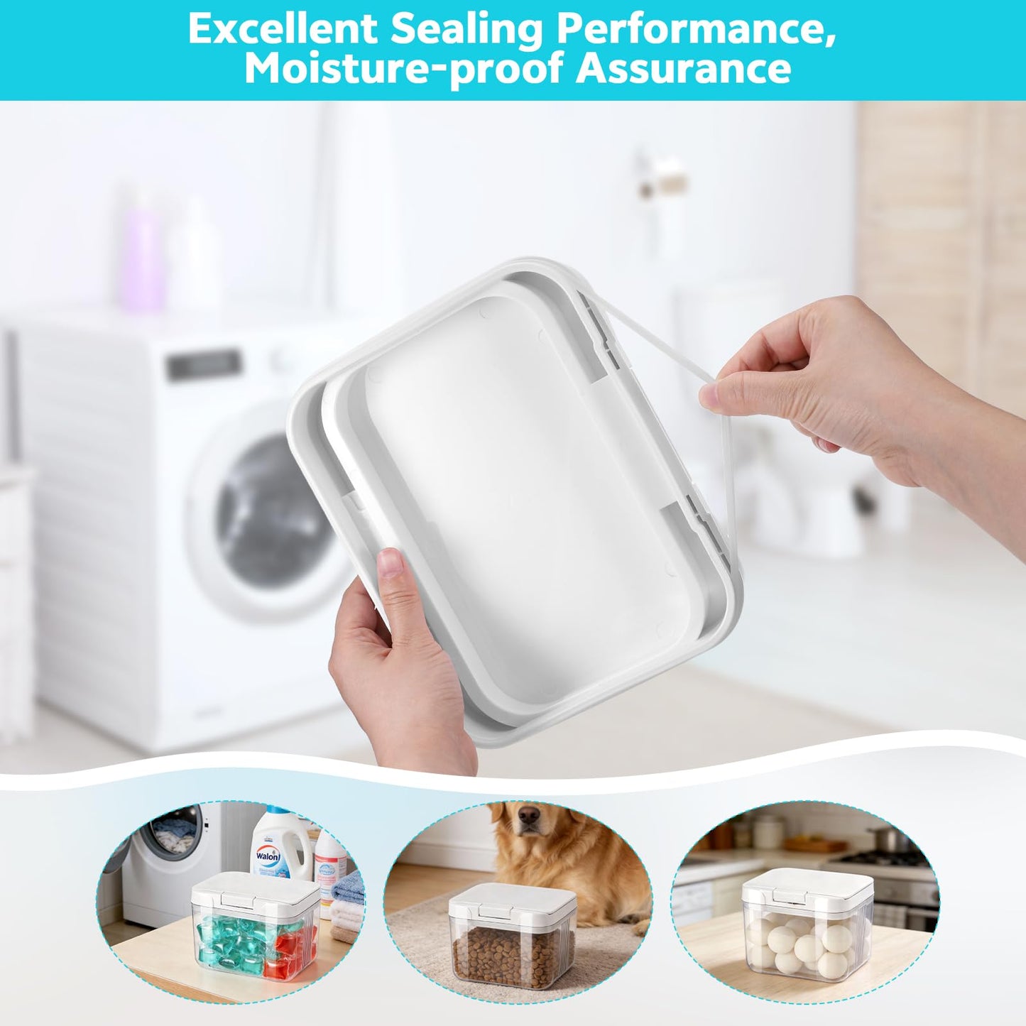 Yimomoyi Laundry Pods Container with Press-and-Pop Lid