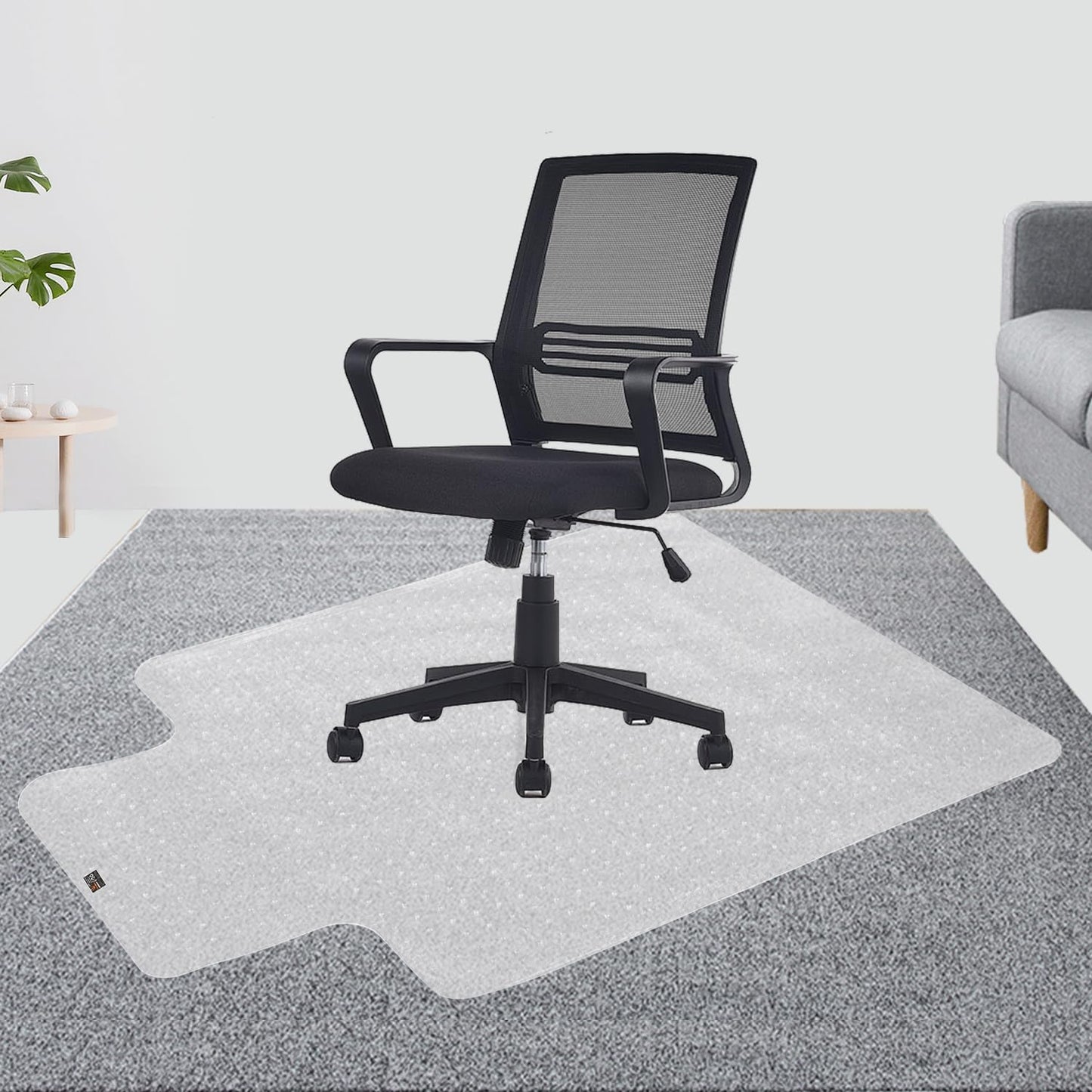 TOPWAY Office Chair Mat for Carpet Floor, 90x120cm, 2.2mm Thick T-Shape Clear Non-Slip PVC Carpet Floor Protector, Easy Glide