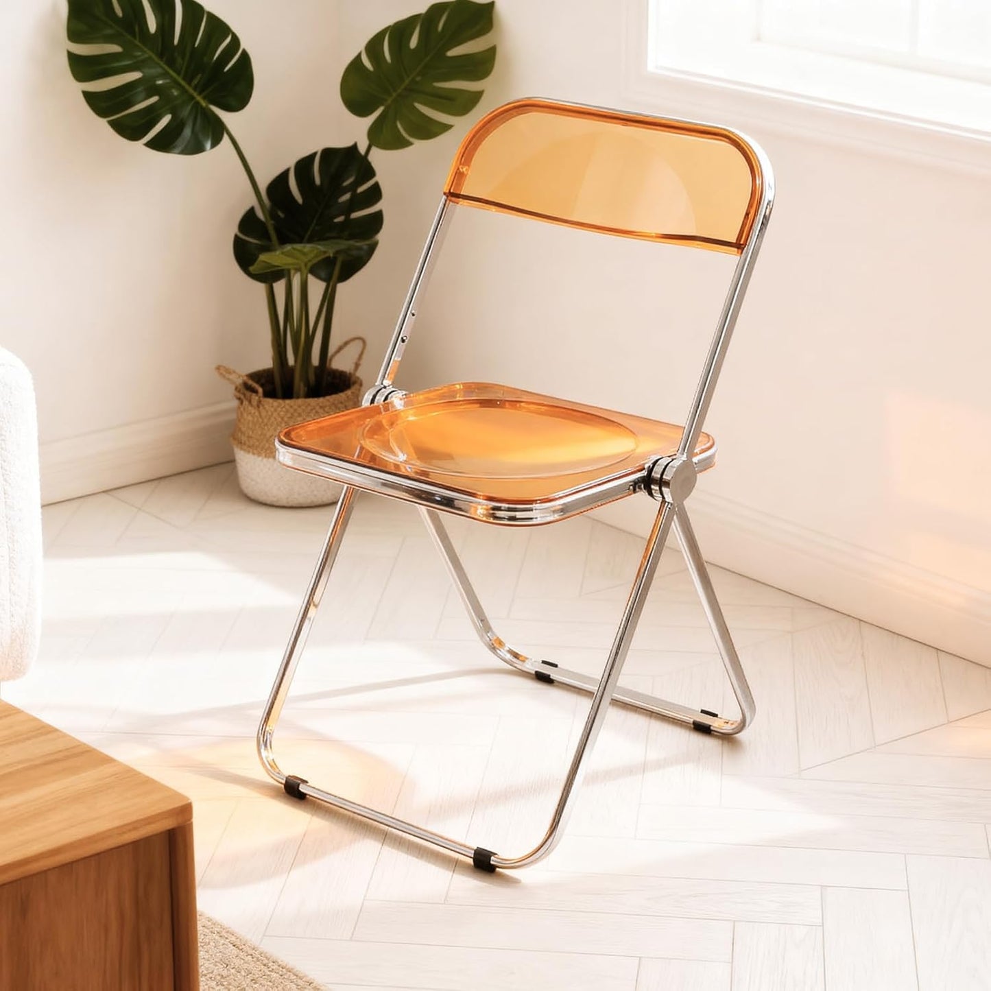 TAO ONE Acrylic Folding Chair Clear Morden Chrome Chair-Tawny