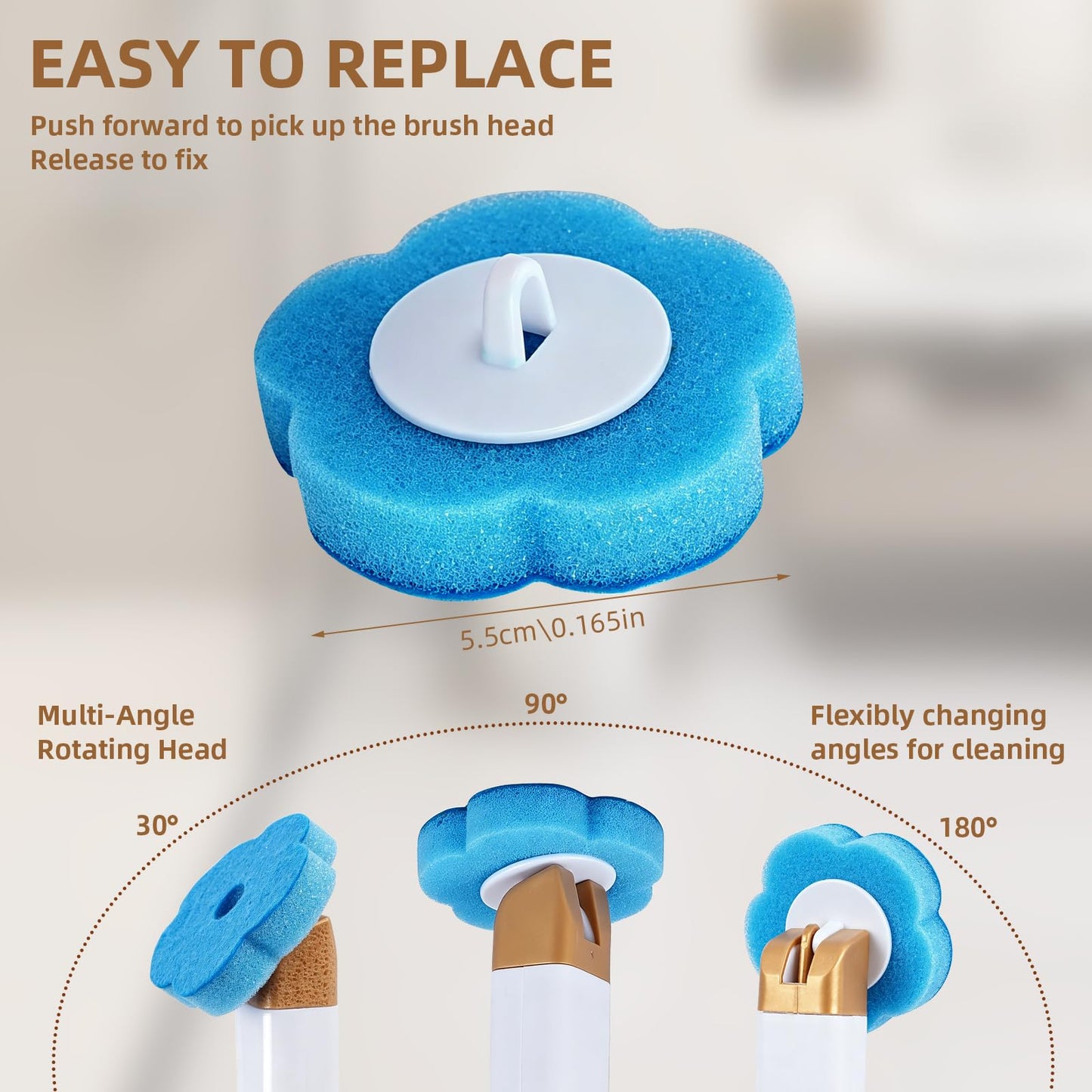 42 PCS Disposable Toilet Bowl Brush Refills,Toilet Wand Replacement Heads