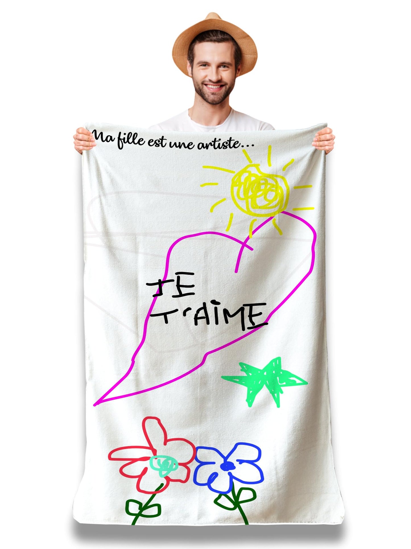 Personalised Microfibre Beach Towel with Humorous Message - Beach Towel 160 x 80 cm - Ultra Absorbent, Quick Dry