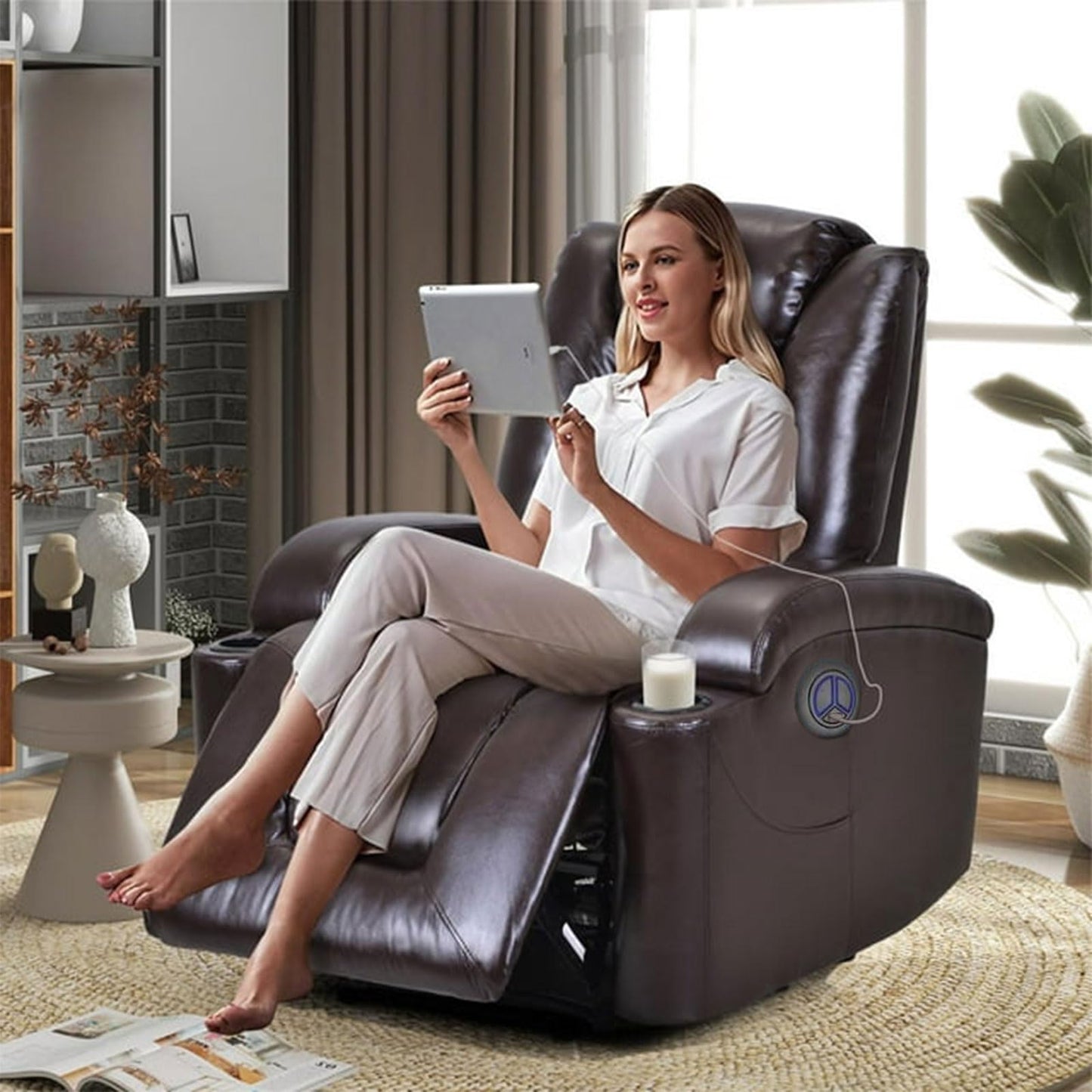 5Pin Recliner Chair Electric Switch Contror, Recliner Controller with USB & 2 Button