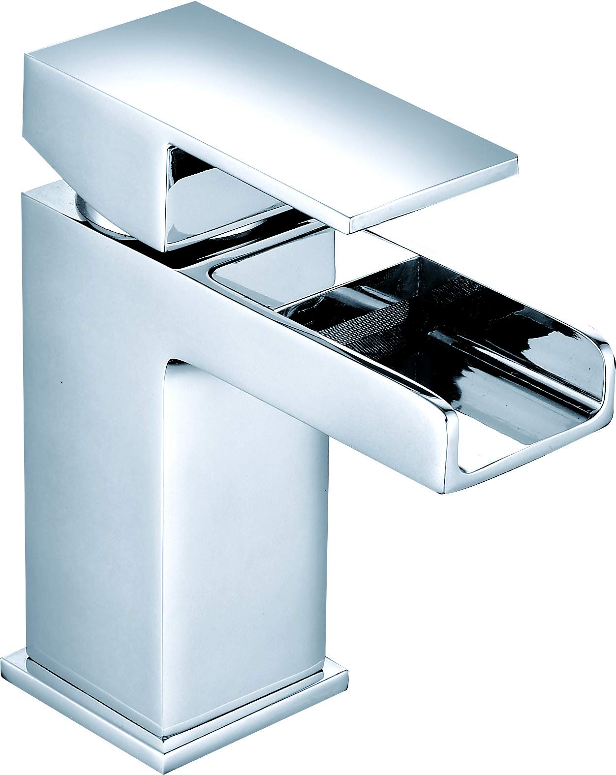 VeeBath Sphinx 600 Vanity Unit with Basin and Waterfall Mixer Tap, Floor Standing Cabinet Rectangular Ceramic Wash Basin for Bathroom Furniture with