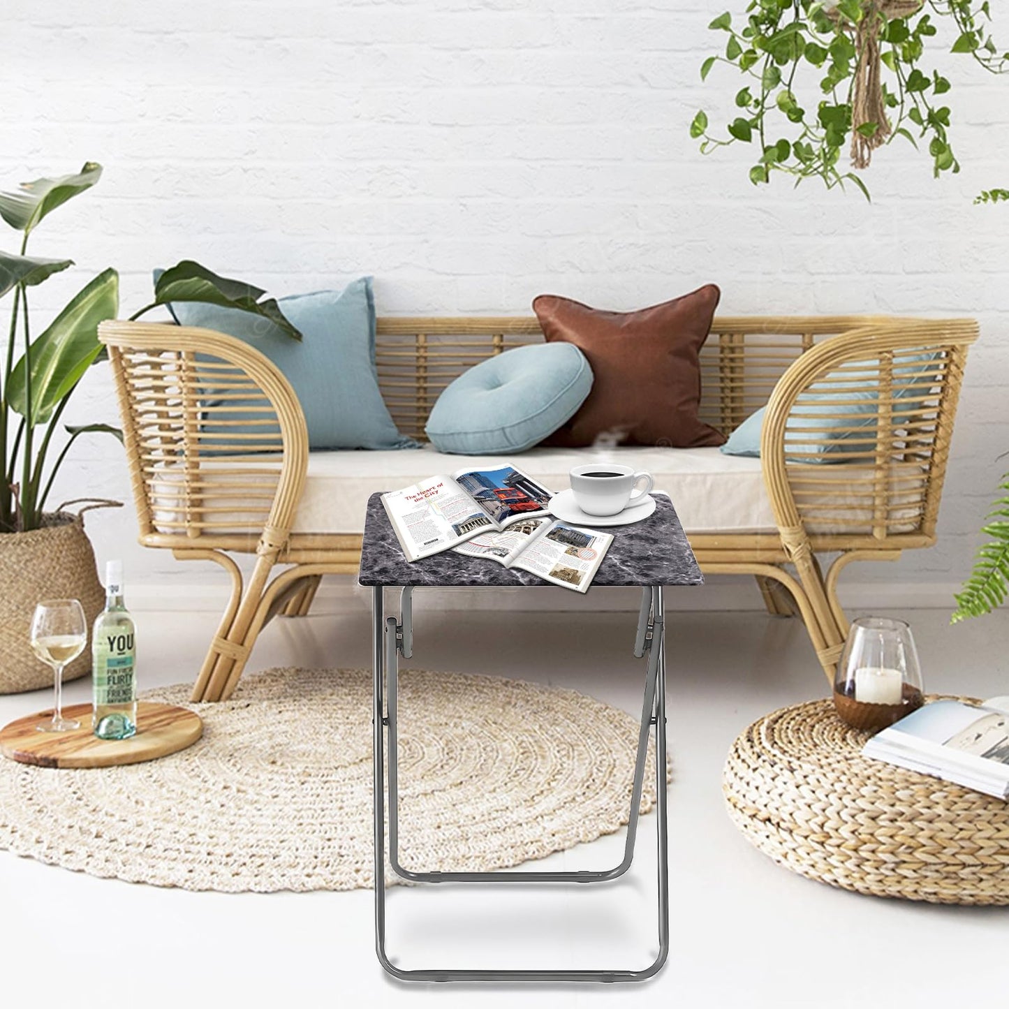 Small Folding Table, Foldable Table, TV Tray Table, Sofa Table, End Table