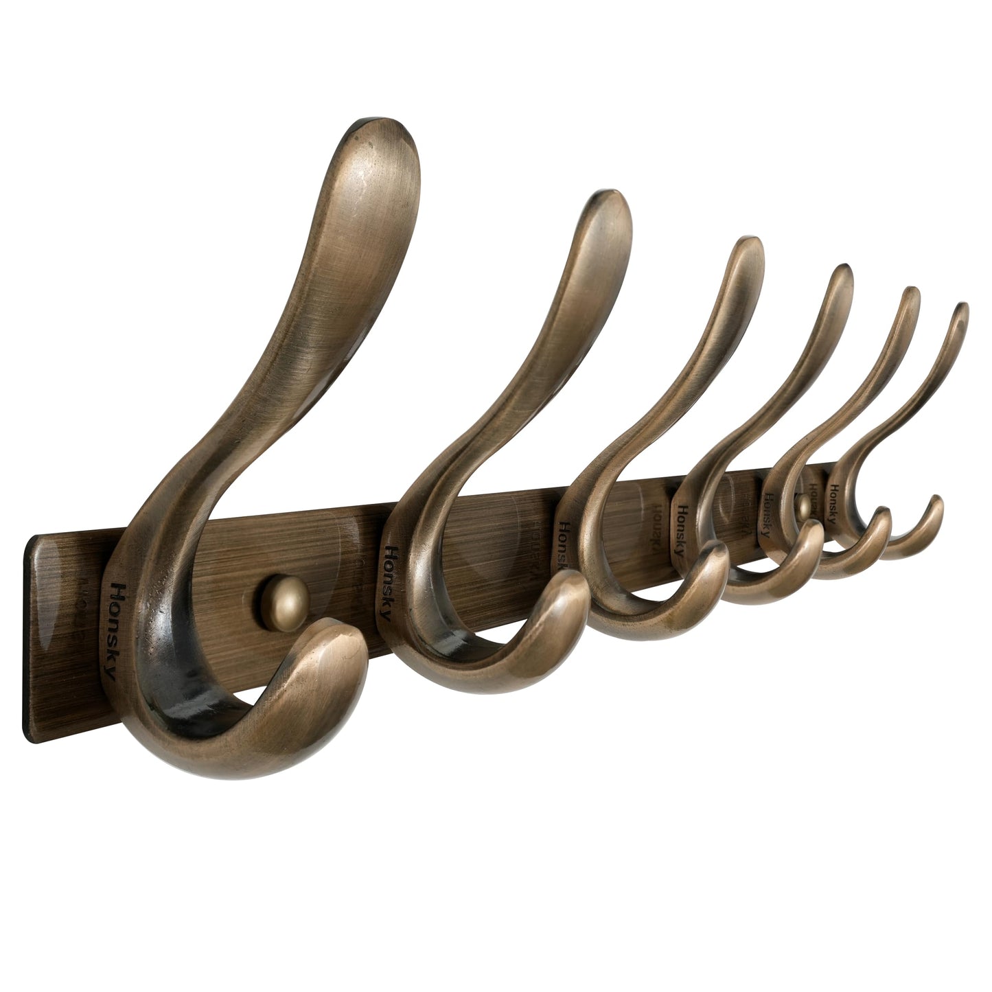HONSKY Coat Rack Wall Mounted,44 cm Coat Hook Wall Mounted,6 Hooks Heavy Duty Wall Coat Hook for Hanging Clothes,Coat,Hat,Jacket,Antique Bronze