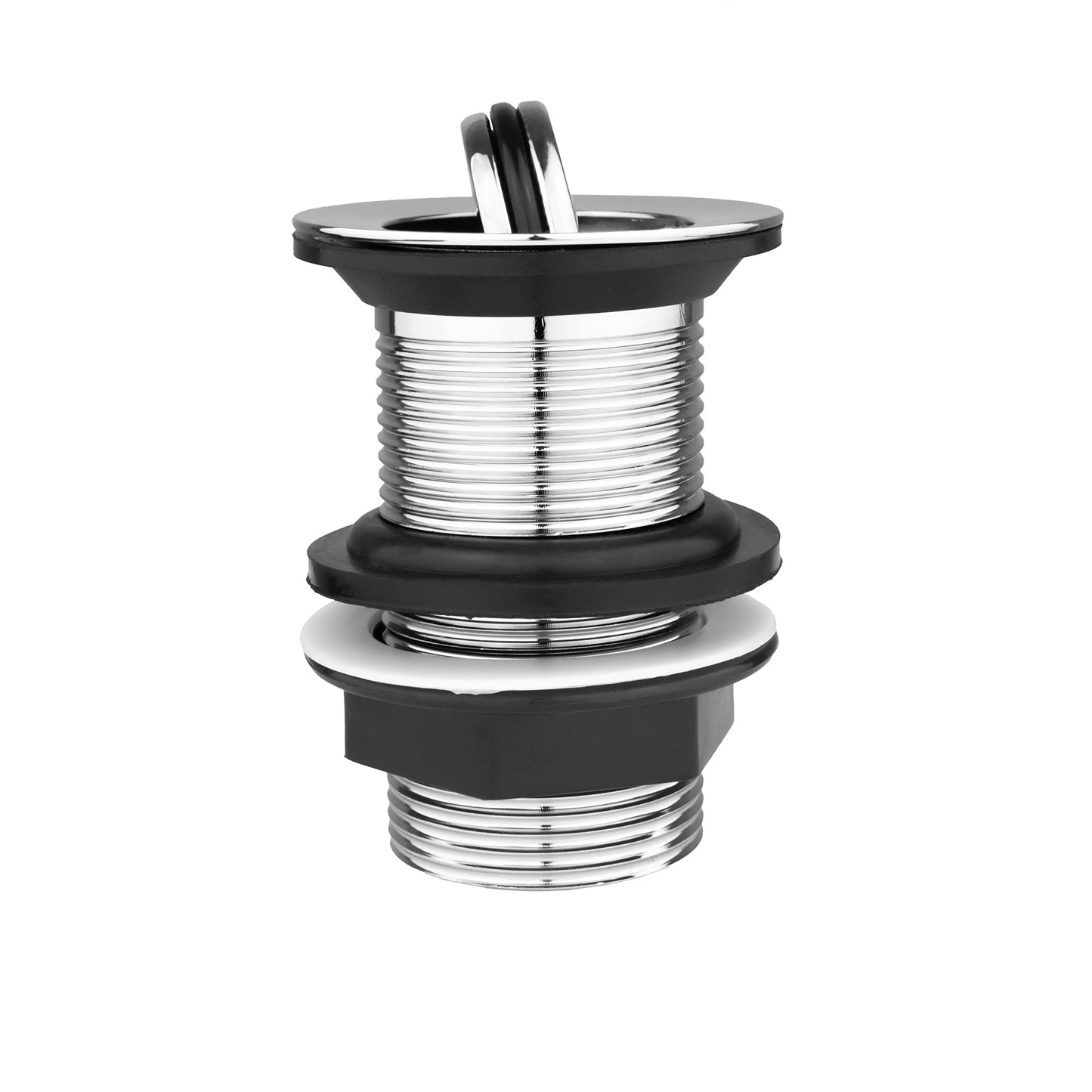 Xcel Home G 1 1/4 Unslotted Chrome Flip Top Basin Waste – Brass Sink Plug with Swivel Mechanism, Durable Bathroom Basin Drain Stopper