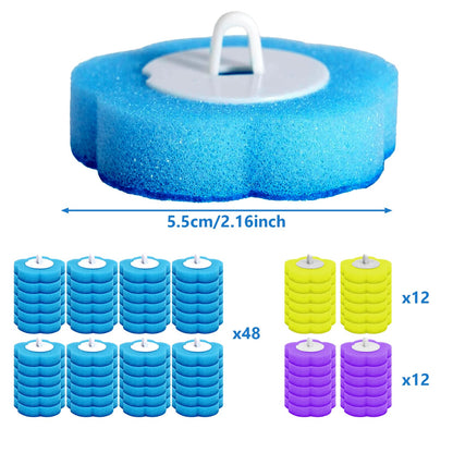 72 PCS Disposable Toilet Brush Refills Pads, Toilet Brush Disposable Head 3-Color Toilet Wand Refills Disposable Refill Heads for Sink Bathtub Wash
