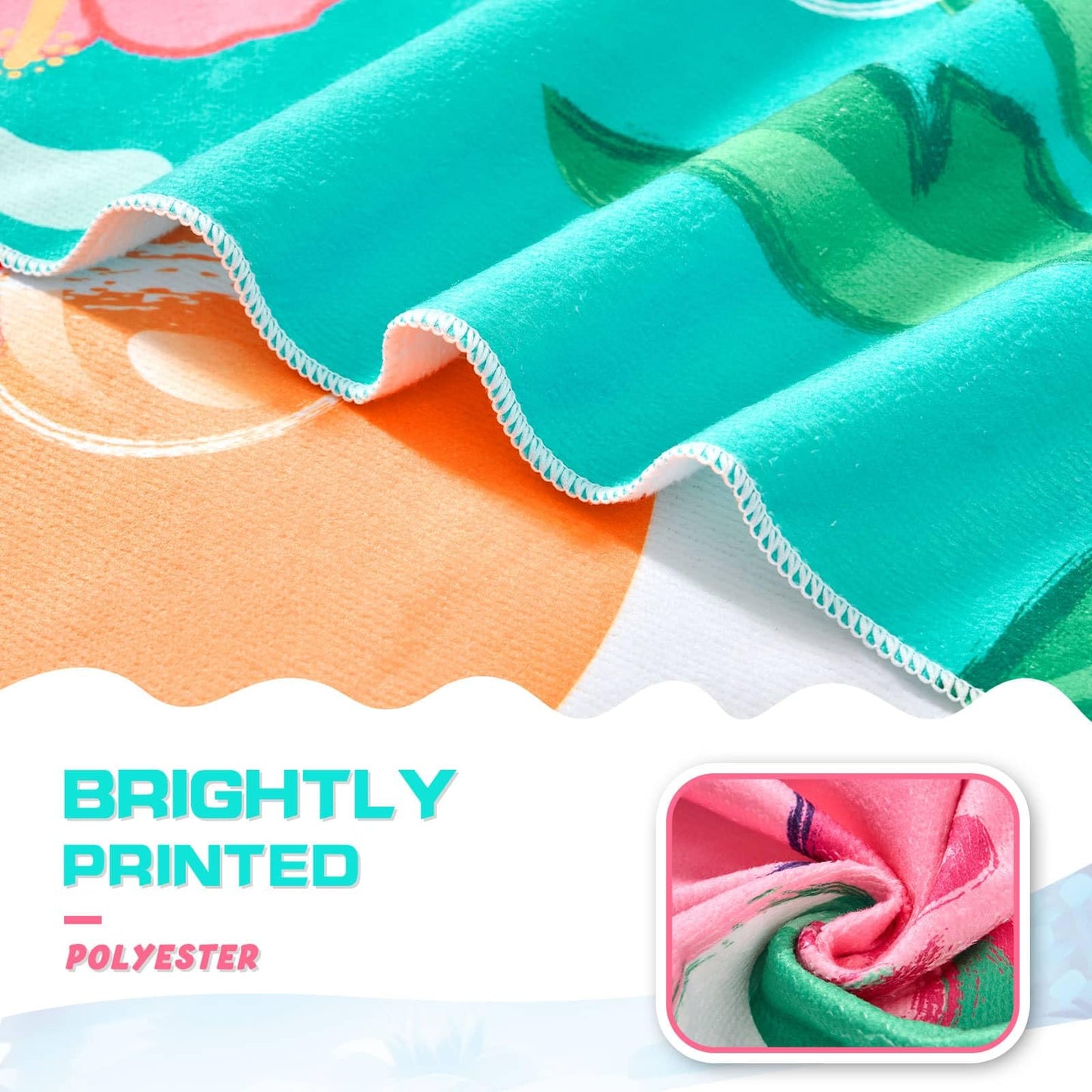 WERNNSAI Axolotl Microfibre Beach Towel for Kids, 76 x 150cm Bath Towel