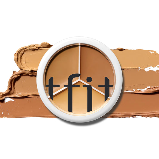 TFIT Cover Up Pro Concealer Palette - 3-in-1 Full Coverage Color Correcting Cream (Hydrating, 04 Dark, 0.52 Oz) for Dark Circles, Spots, Puffiness -