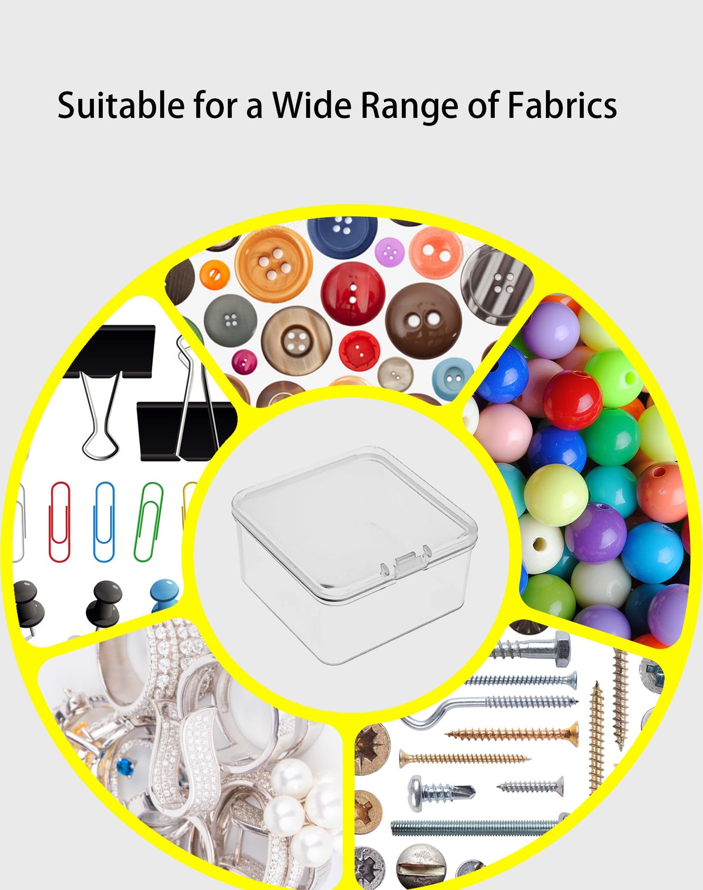 LJY Clear Square Plastic Boxes, 60 Pack, 6.5 x 6.5 x 3.5 cm
