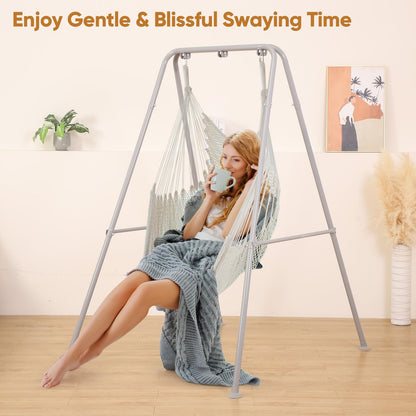 SELFLA Foldable Hammock Stand, Portable Hammock Chair Stand, Heavy Duty Folding Hammock Frame for Indoor or Outdoor, Easy to Assemble & Store (Hammock