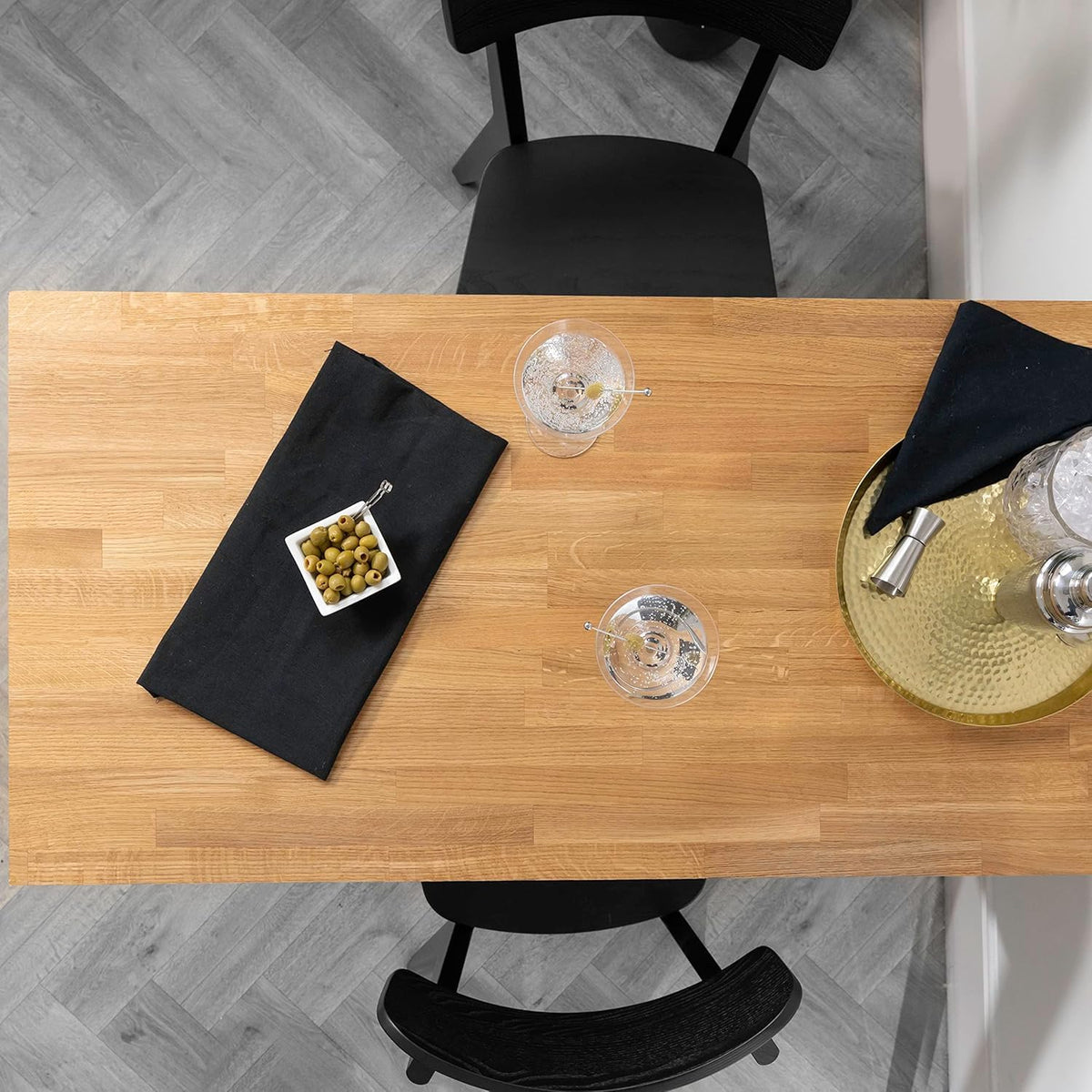 domli Solid Wood Oak Table Top | 1200m x 600mm x 27mm | Top Grade European Wooden Large Square Kitchen Dining Tabletop Worktop Desktop Countertop