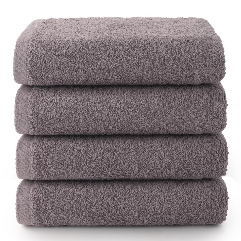 Top Towel - Plus - Bath Towels - 4 Face Towels or Bidet - 30 x 50 cm - 100% Cotton - Grey